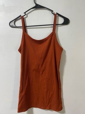 No Boundaries Rust Orange Ribbed Camisole Tank